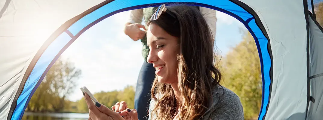 Lady looking at her phone