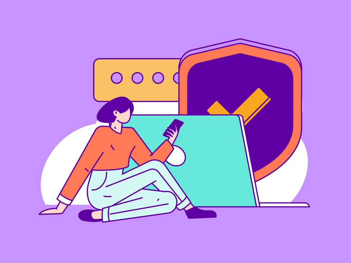 A drawing of a person with a cellphone