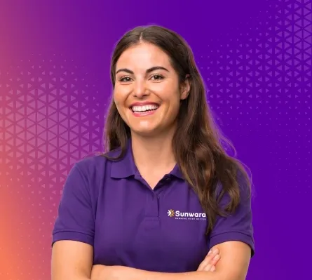 A smiling Sunward employee