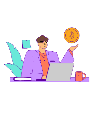 An Illustration of a person holding a large coin