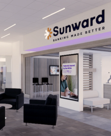 A digital mockup of the interior of Sunward's Uptown Albuquerque branch.