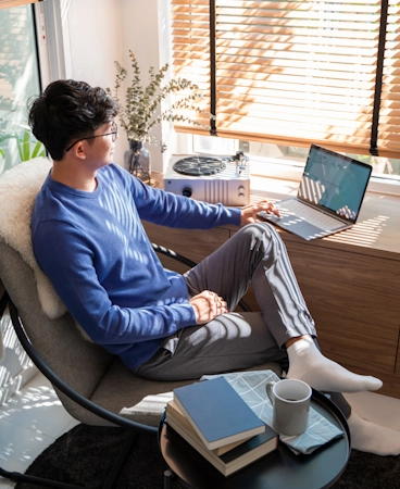 A man working on a laptop