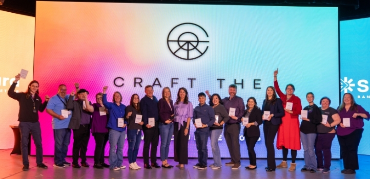 The award winners of Unite 2026 on the stage at Unite 2026 with Steph Sherrodd