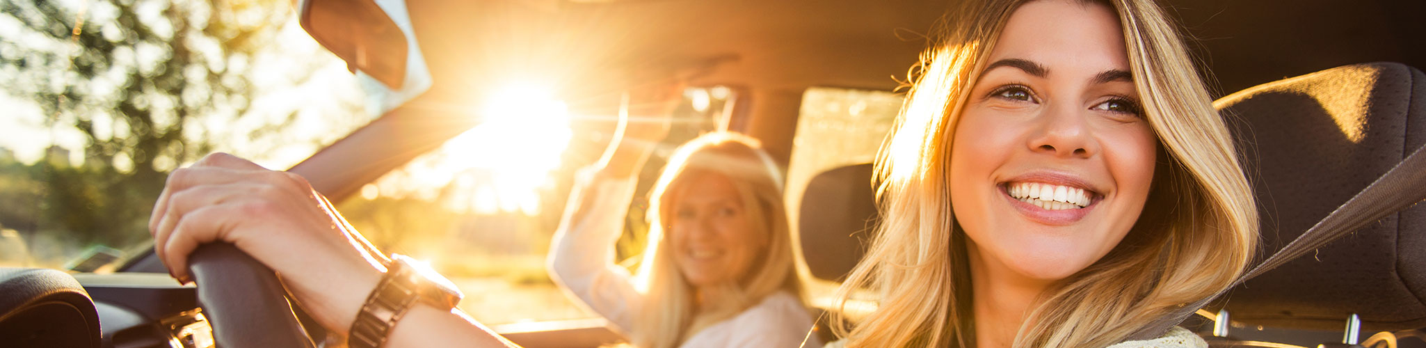 Daughter takes her mom for a sunset drive