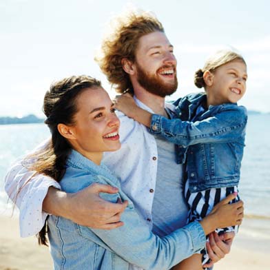 Family at the beach