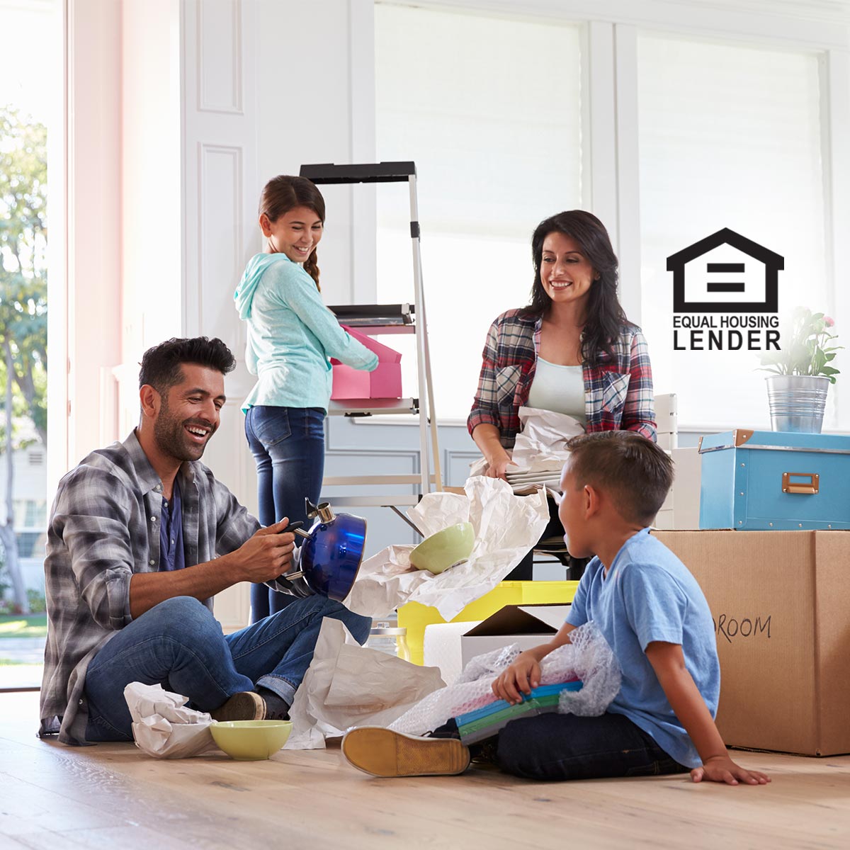 Couple with realtor viewing new home