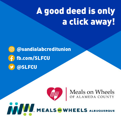 A good dead is only a click away! Sunward social media icons. Meals on Wheels of Alameda County. Meals on Wheels of Albuquerque