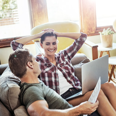 Couple on laptop