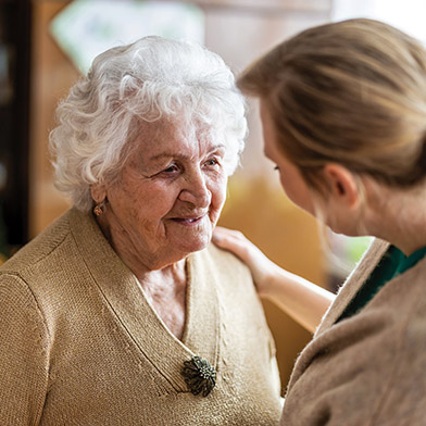 Elderly woman smiling