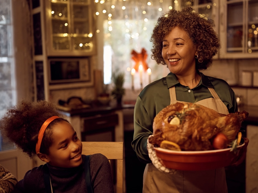 A family Thanksgiving dinner